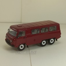 12059-4-УСР УАЗ-452К автобус длиннобазный 3-х осный (пластик крашенный) бордовый